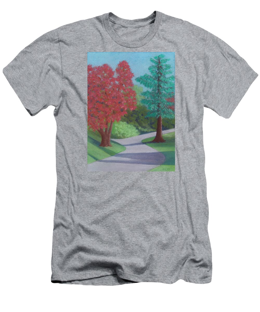 Landscape T-Shirt featuring the pastel Waking Up by Anne Katzeff
