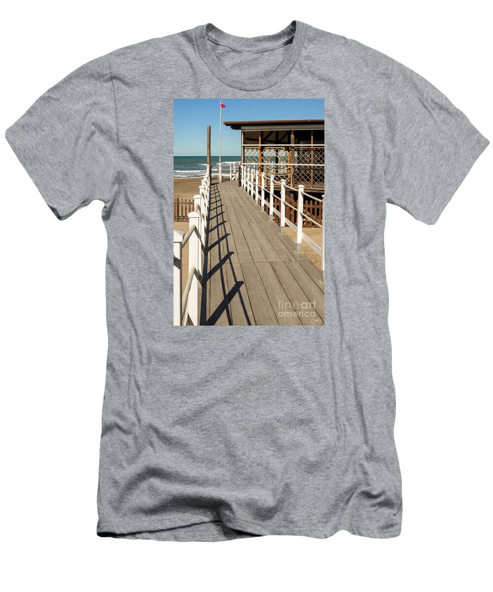 Walkway T-Shirt featuring the photograph Walkway to the Sea by Prints of Italy