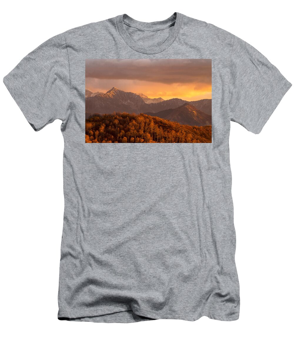 Wasatch T-Shirt featuring the photograph Wasatch Sunset by Dustin LeFevre