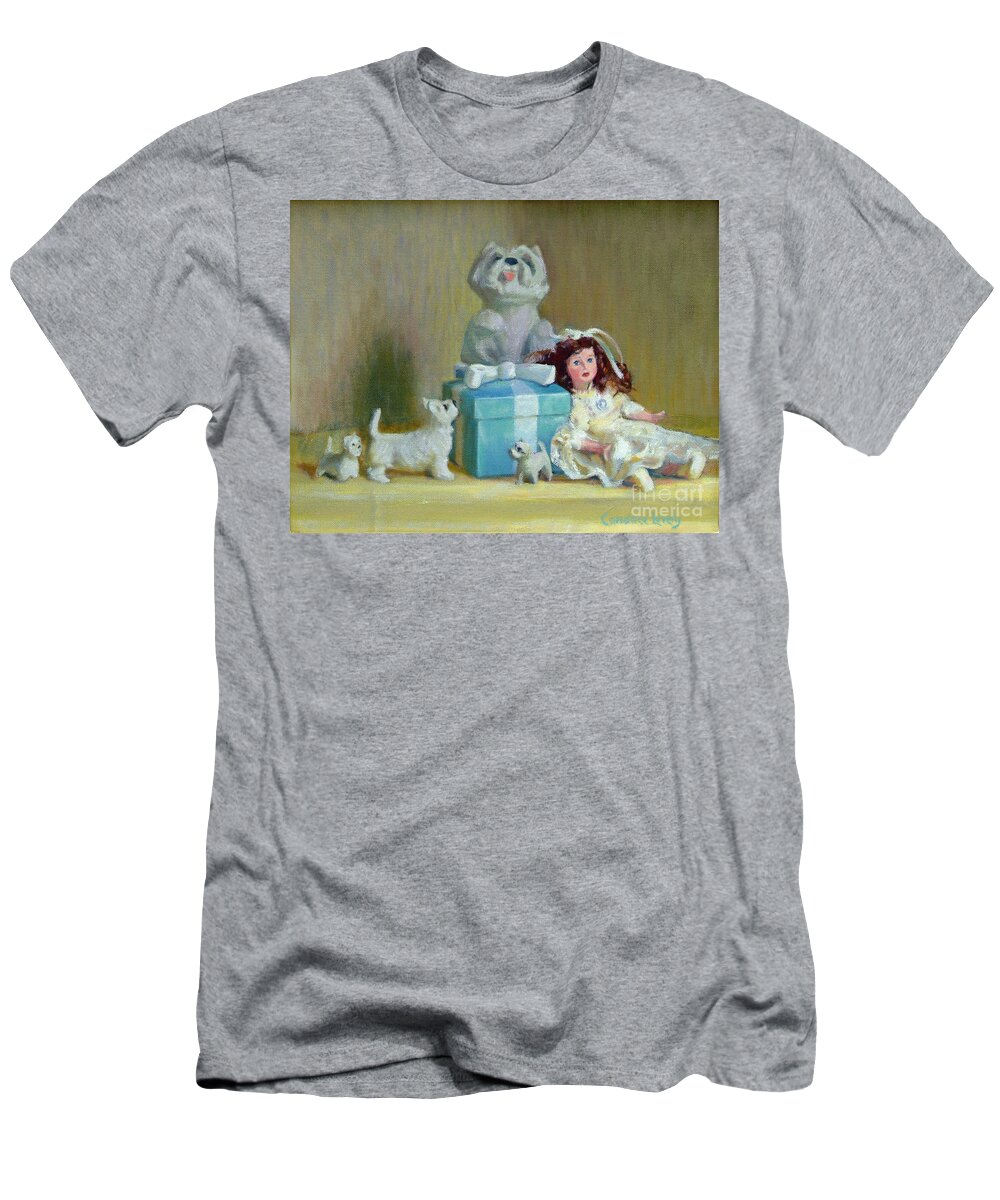 Still Life T-Shirt featuring the painting Westies Tiffany and Candy by Candace Lovely
