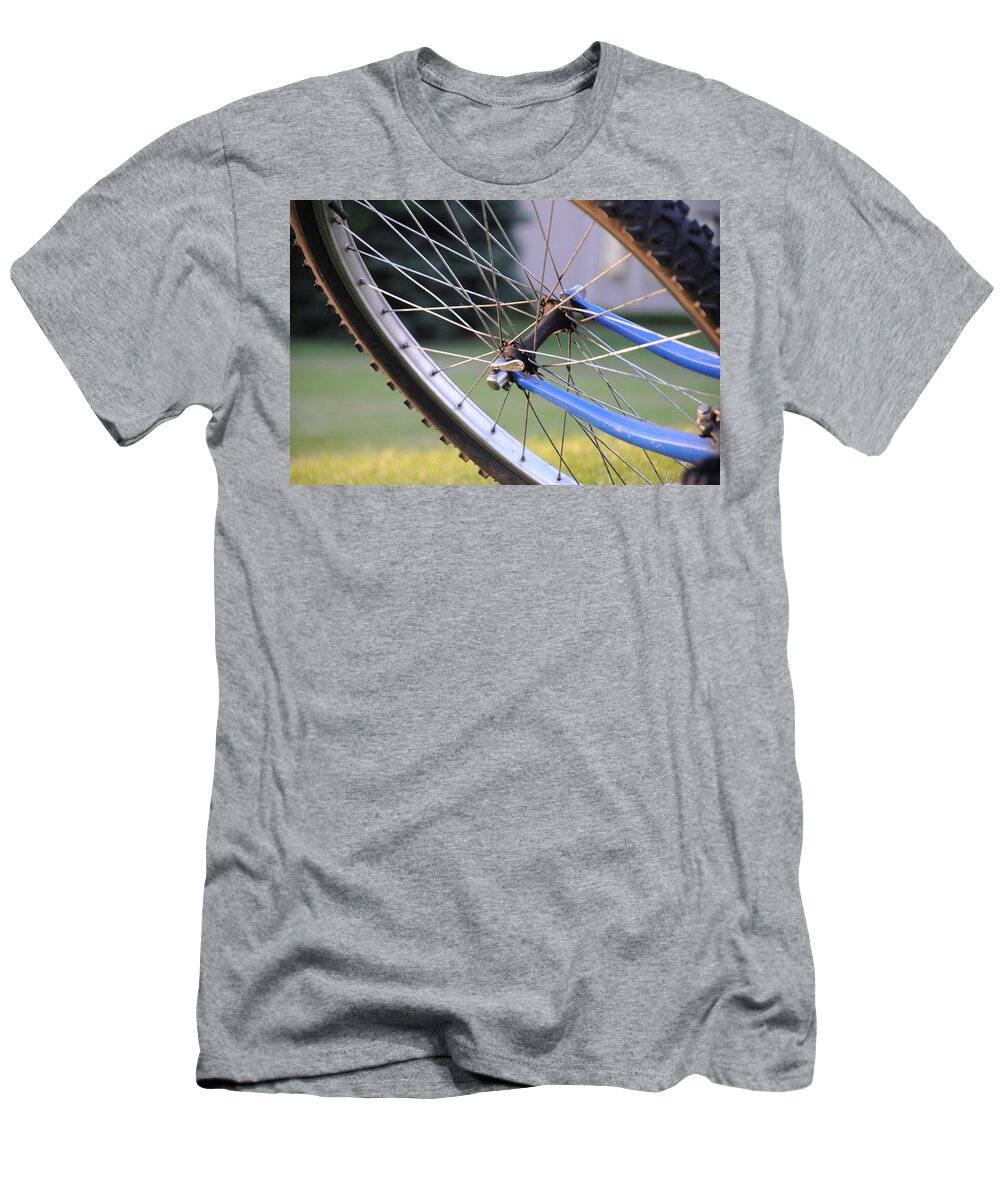 Bicycle Wheel Bike Tire T-Shirt featuring the photograph Wheeling by Susie Rieple