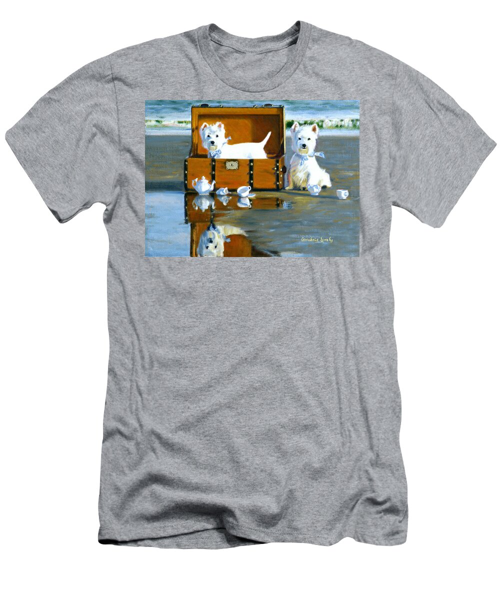 White Dogs T-Shirt featuring the painting Where are the Cookies by Candace Lovely