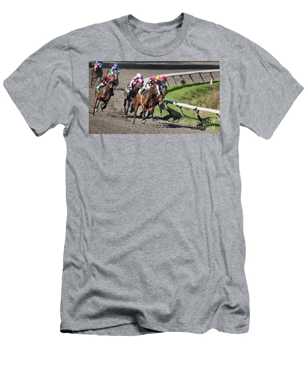 Wild Eyes T-Shirt featuring the photograph Wild Eyes and Pounding Hooves by Chris Dutton