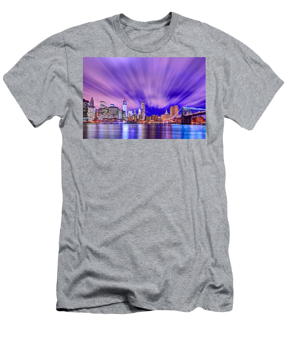 Brooklyn Bridge T-Shirt featuring the photograph Winds of Lights by Midori Chan