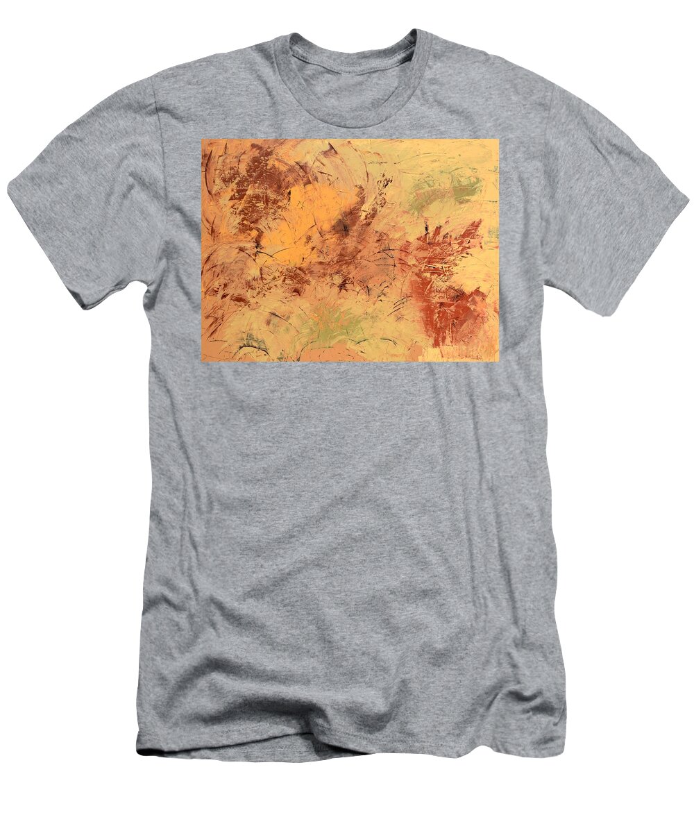 Beige T-Shirt featuring the painting Windy Day by Linda Bailey