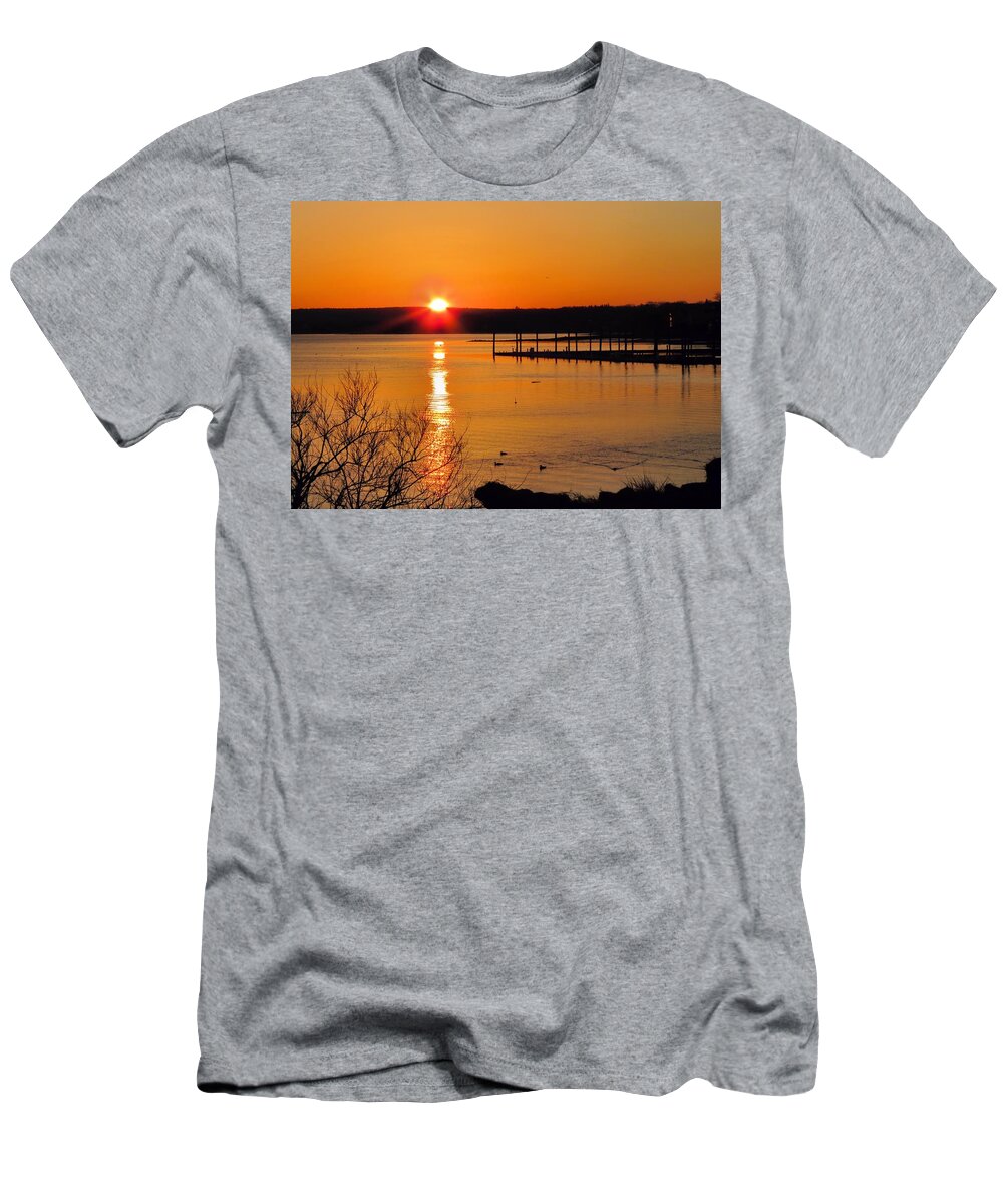 Sunrise T-Shirt featuring the photograph Winter sunrise by Janice Drew