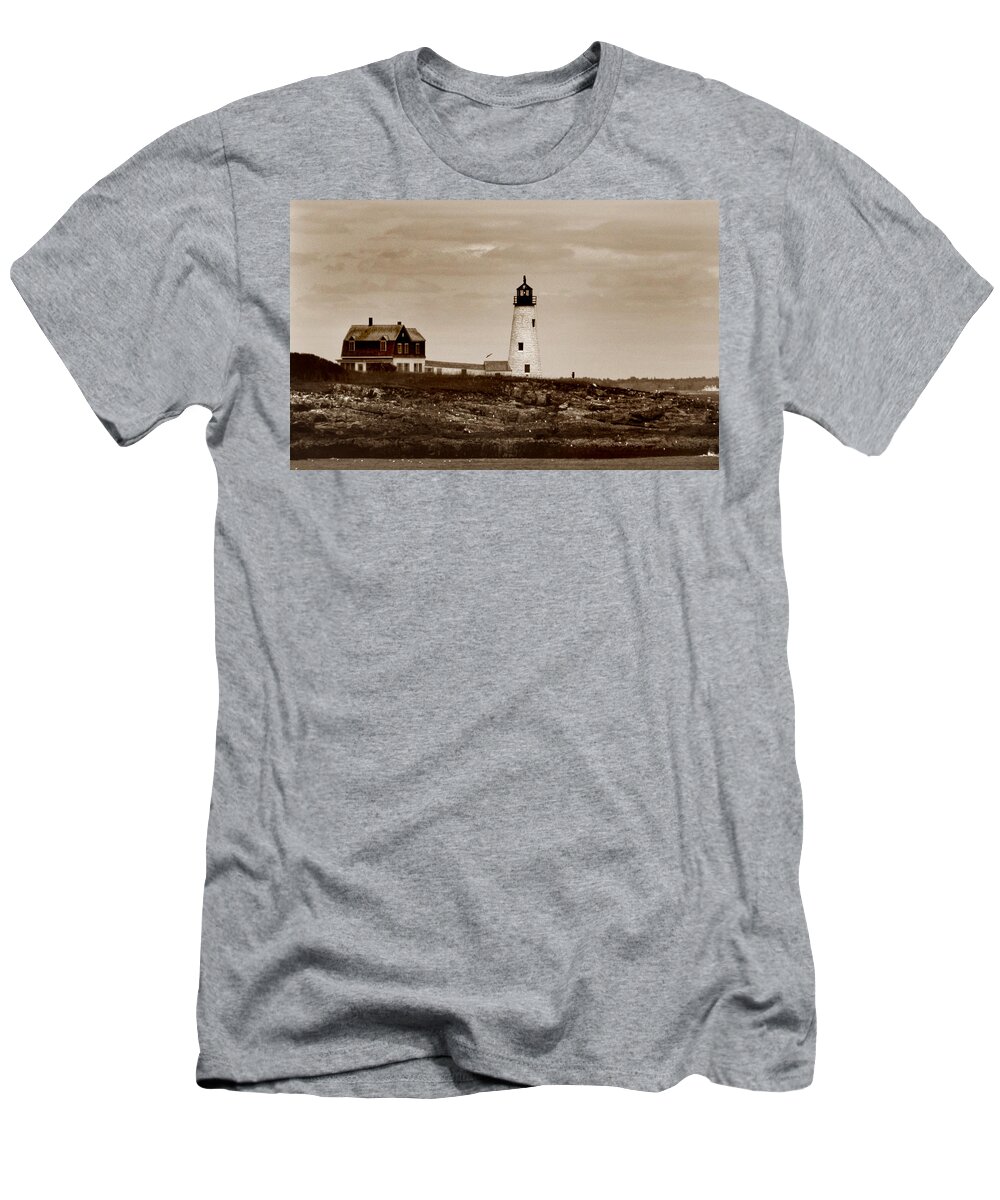 Wood Island T-Shirt featuring the photograph Wood Island Lighthouse by Skip Willits