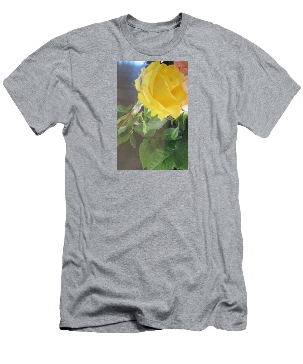 Landscape T-Shirt featuring the photograph Yellow Rose- greeting Card by Glenda Crigger