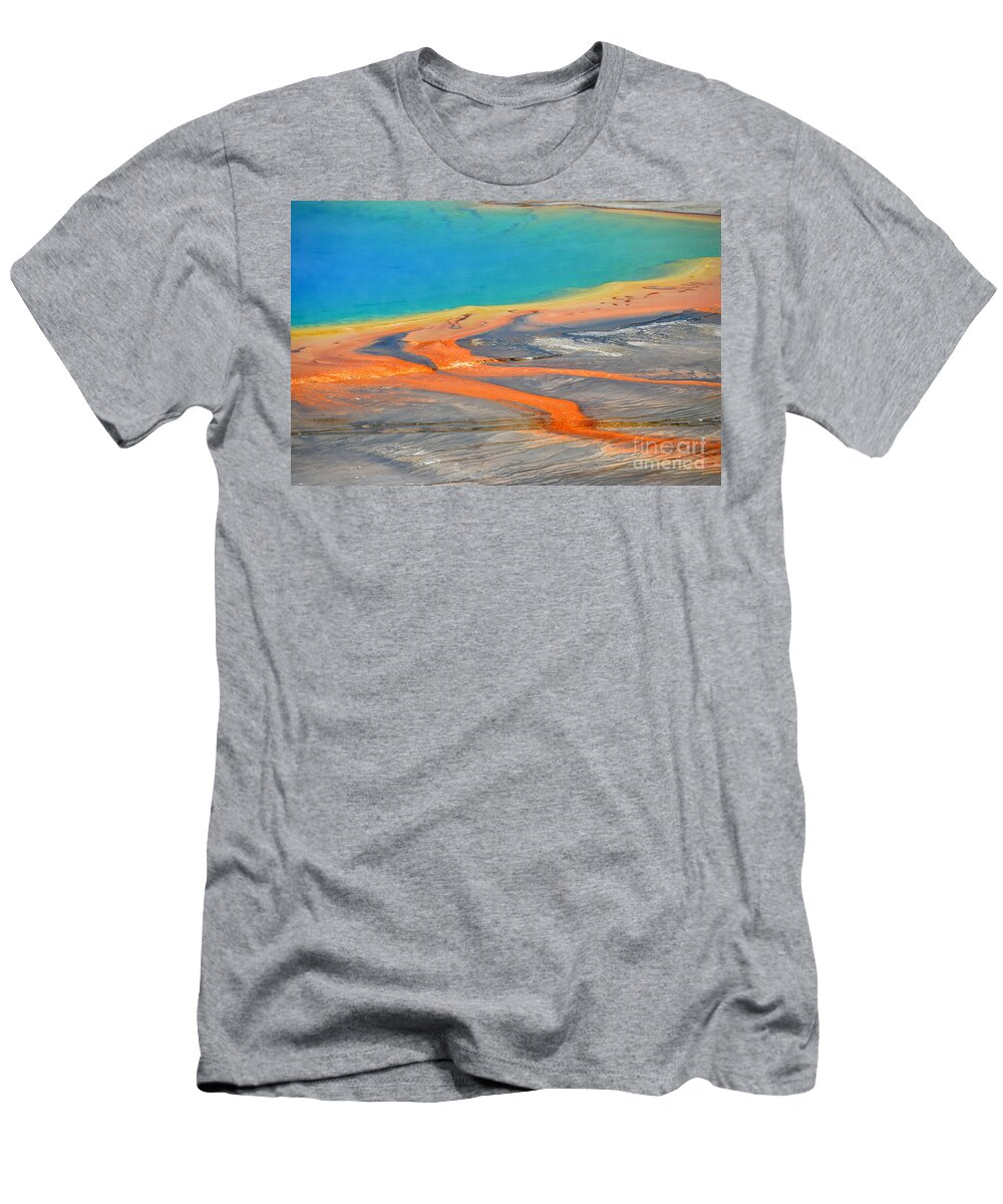 Yellowstone National Park T-Shirt featuring the photograph Yellowstone Colorful Grand Prismatic Spring by Debra Thompson