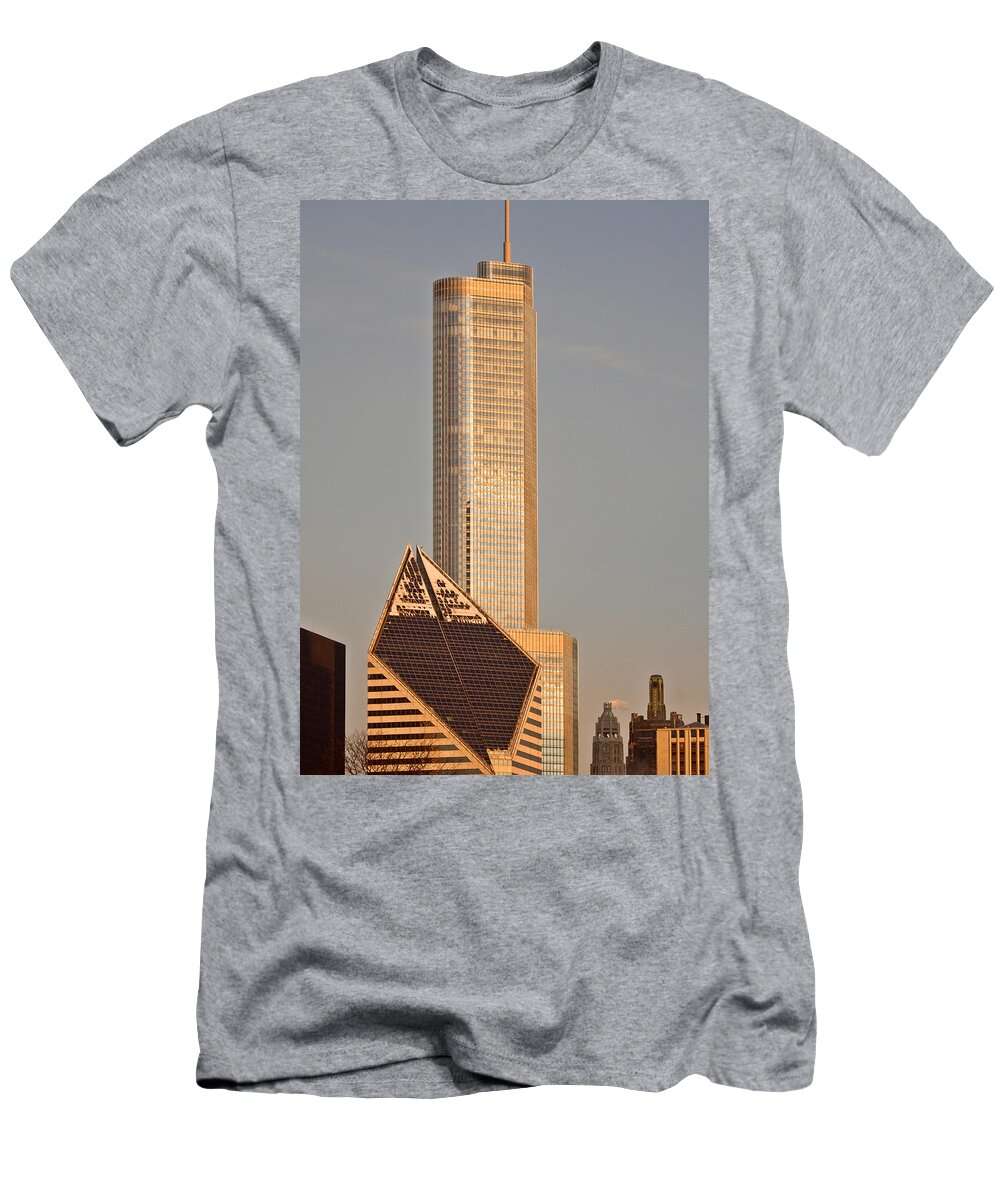 Chicago T-Shirt featuring the digital art Chicago Downtown City #1 by Mark Duffy