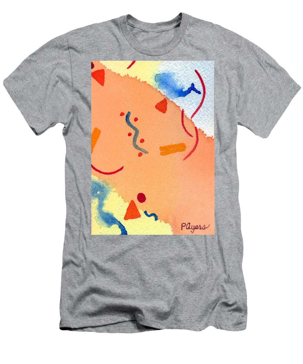 Watercolor T-Shirt featuring the painting It's Orange #1 by Paula Ayers