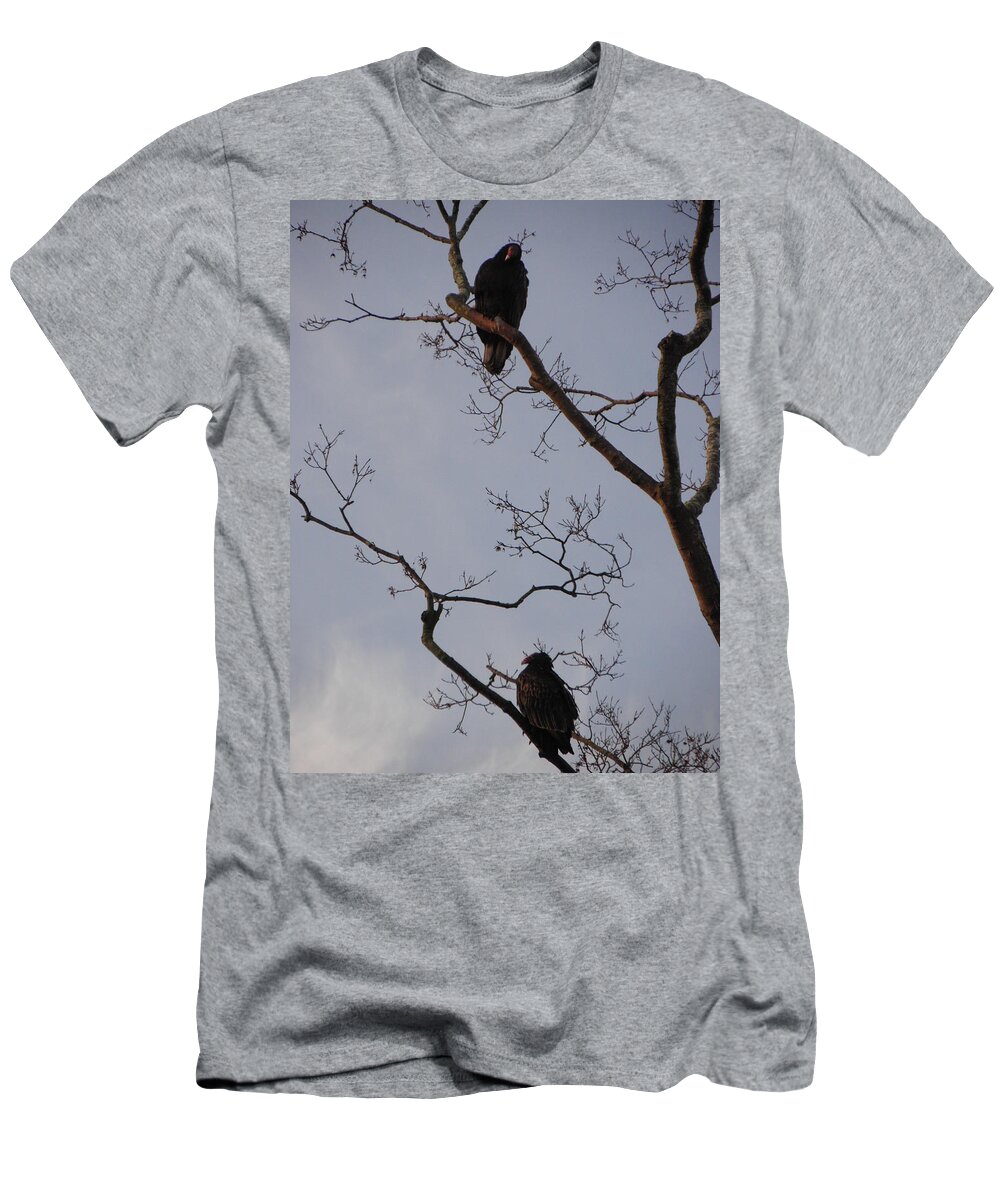Vultures T-Shirt featuring the photograph 2 Vultures At Sunrise by Kim Galluzzo