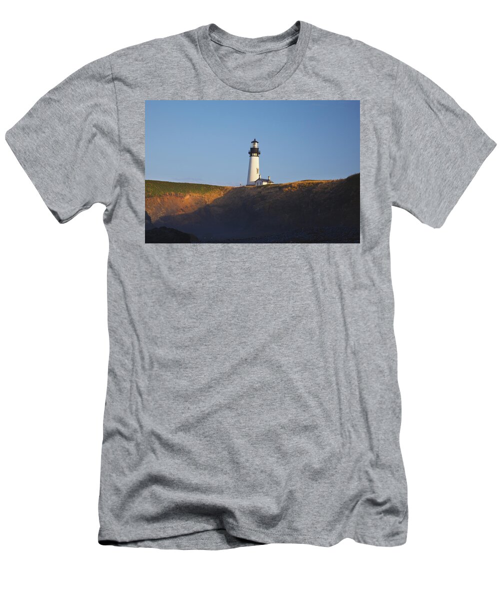 Lighthouse T-Shirt featuring the photograph Yaquina Head Lighthouse Newport Oregon #2 by Craig Tuttle