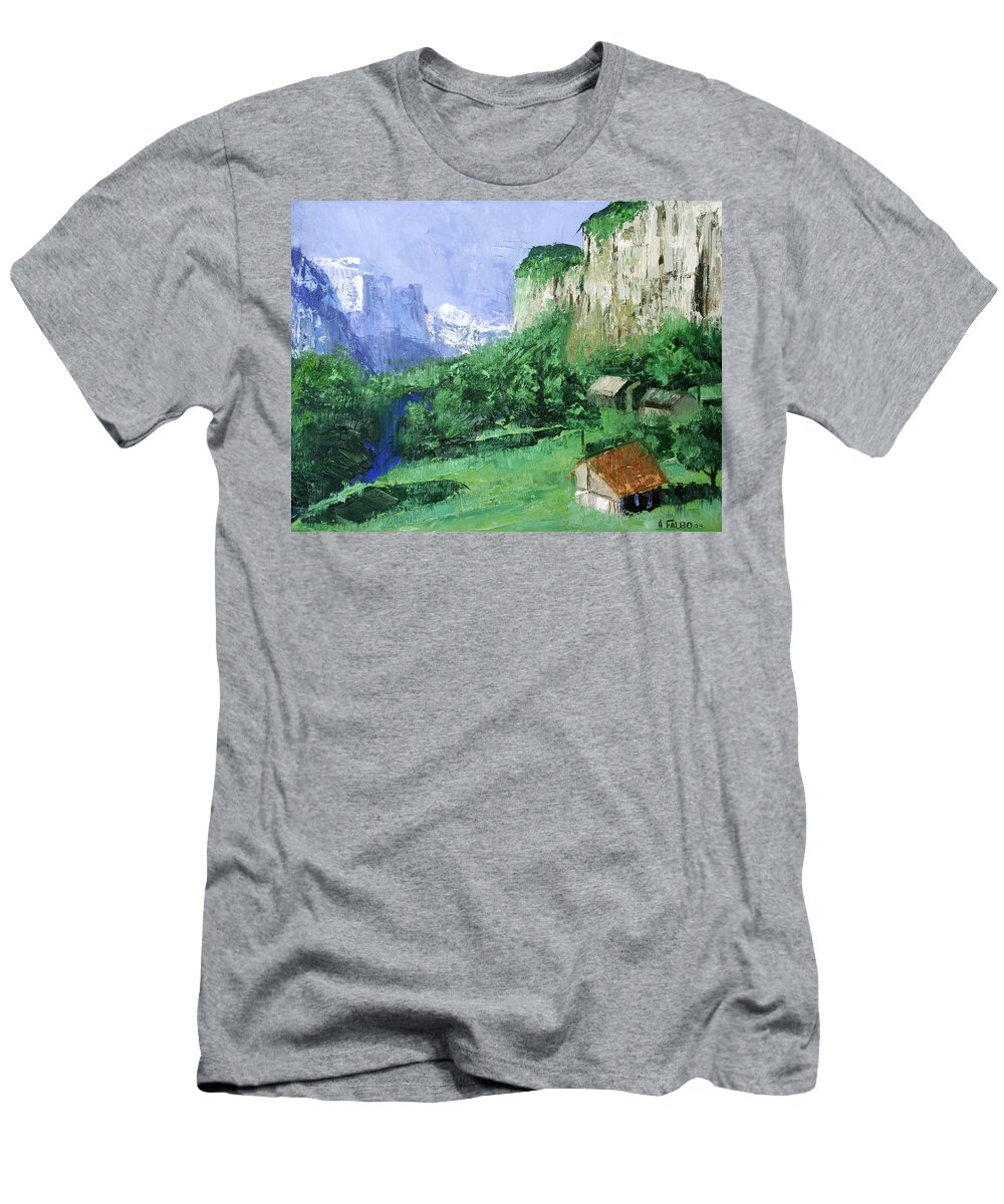 A Cold Clear Day T-Shirt featuring the painting A Cold Clear Day by Anthony Falbo