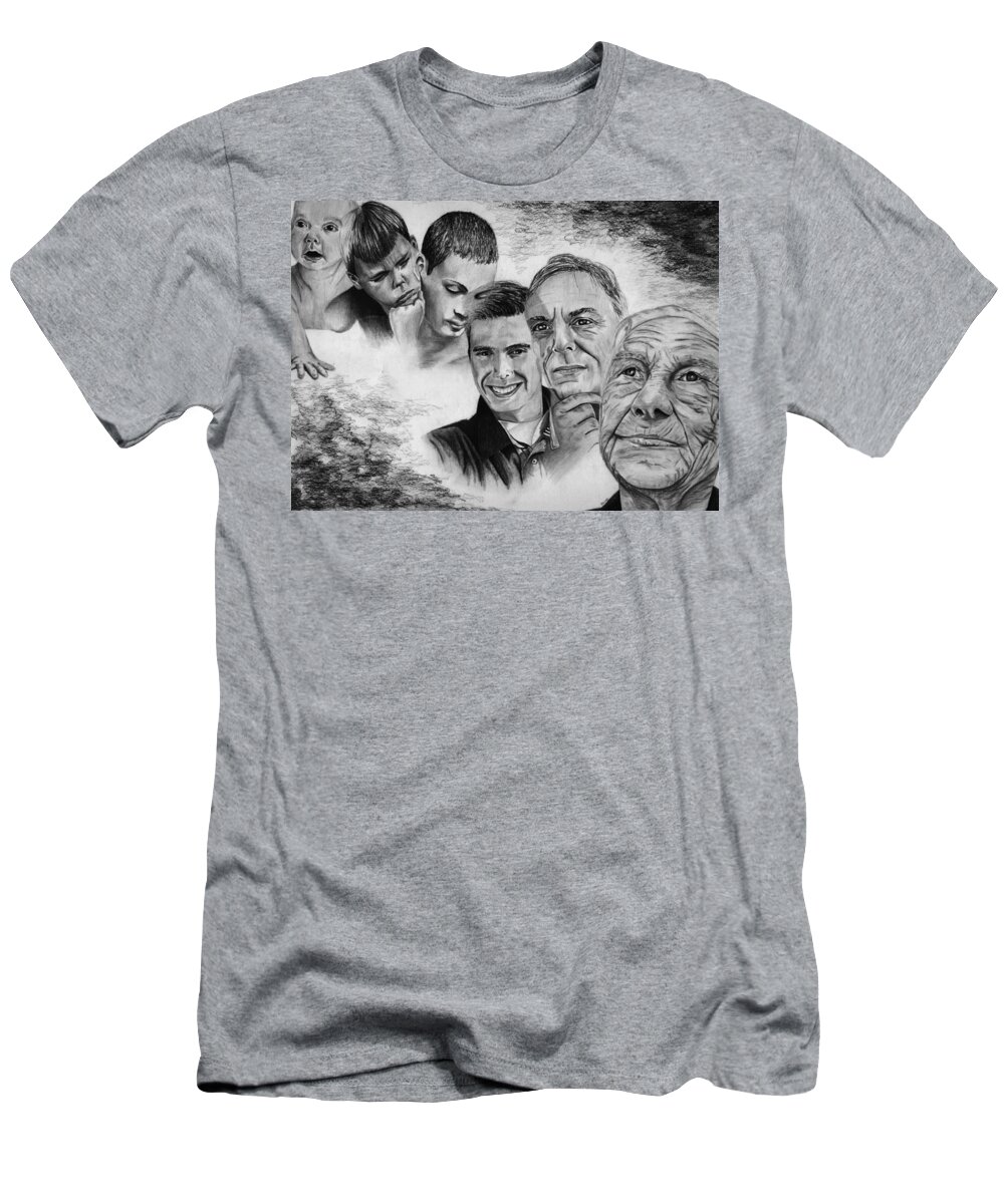 Aging T-Shirt featuring the drawing A Look Through Time by Vic Ritchey