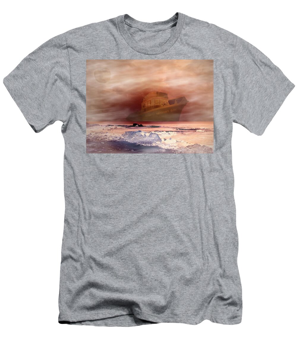 Boat T-Shirt featuring the digital art Anthony Boy's Magical voyage by Joyce Dickens