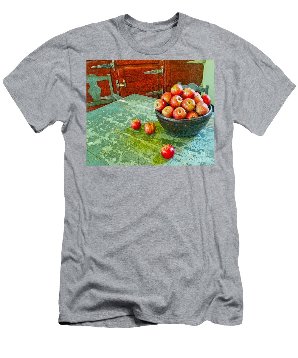 Apples T-Shirt featuring the digital art Apples by Karen Francis