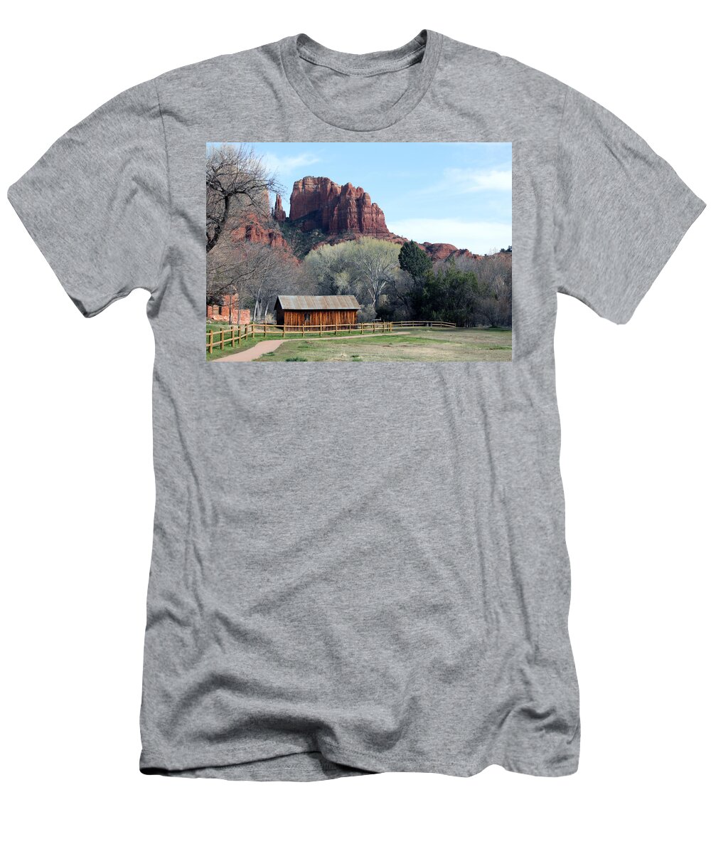 Arizona T-Shirt featuring the photograph At The Base by Debbie Hart