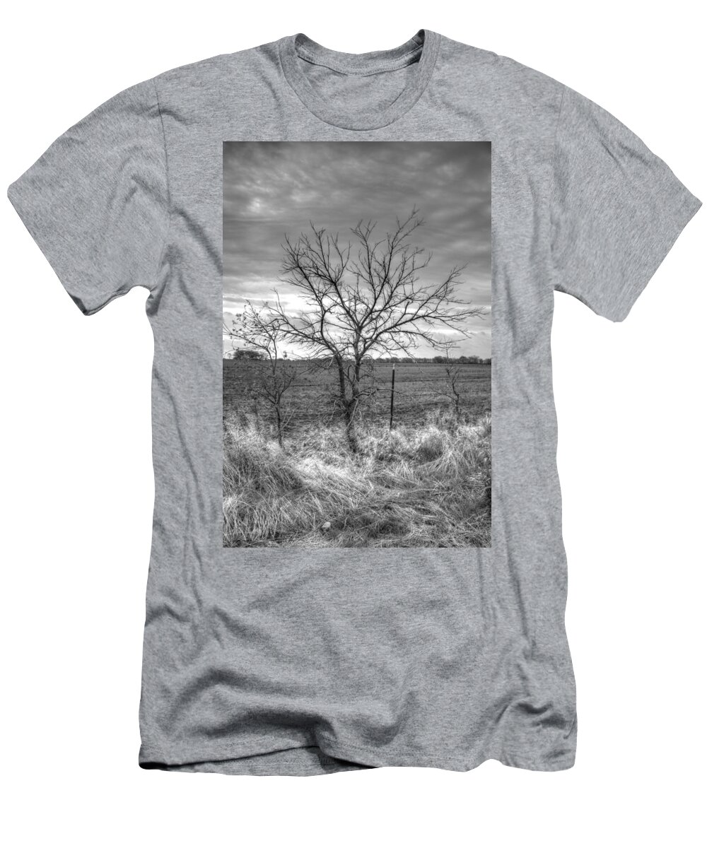 Tree T-Shirt featuring the photograph B/W Tree in The Country by Peter Ciro