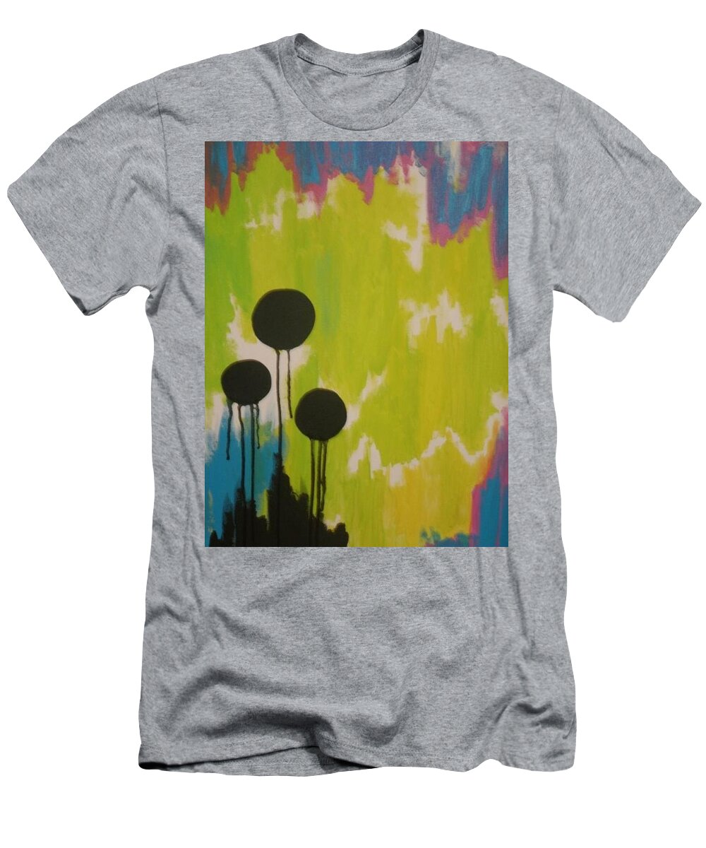 Circles T-Shirt featuring the painting Black Circles by Samantha Lusby