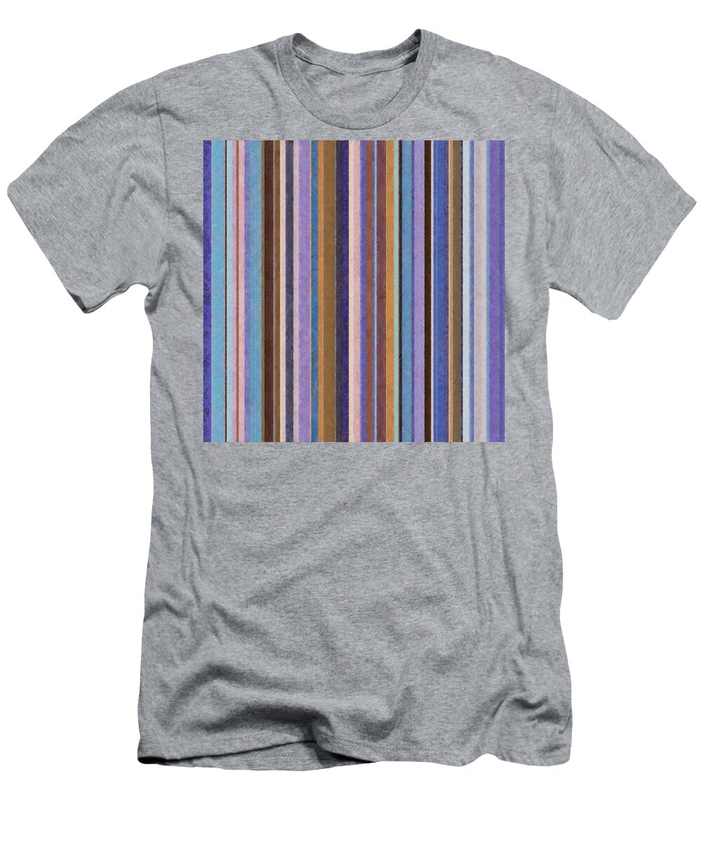 Textured T-Shirt featuring the painting Comfortable Stripes ll by Michelle Calkins