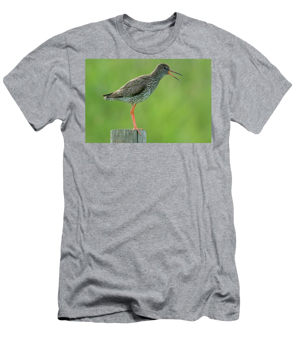 00286624 T-Shirt featuring the photograph Common Redshank Calling by Do Van Dijck