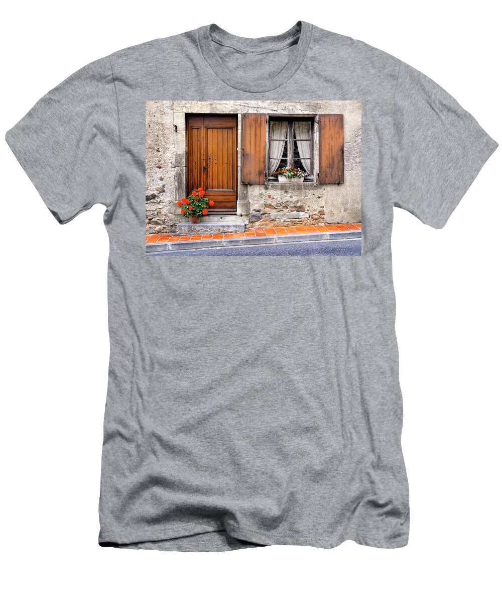 Doorway T-Shirt featuring the photograph Doorway and Window in Provence France by Dave Mills