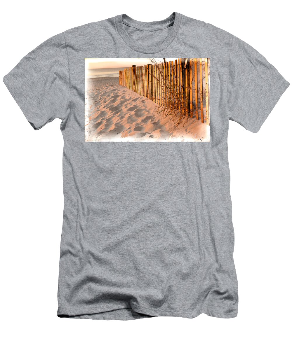 Alone T-Shirt featuring the photograph Dune Fence by Kyle Lee