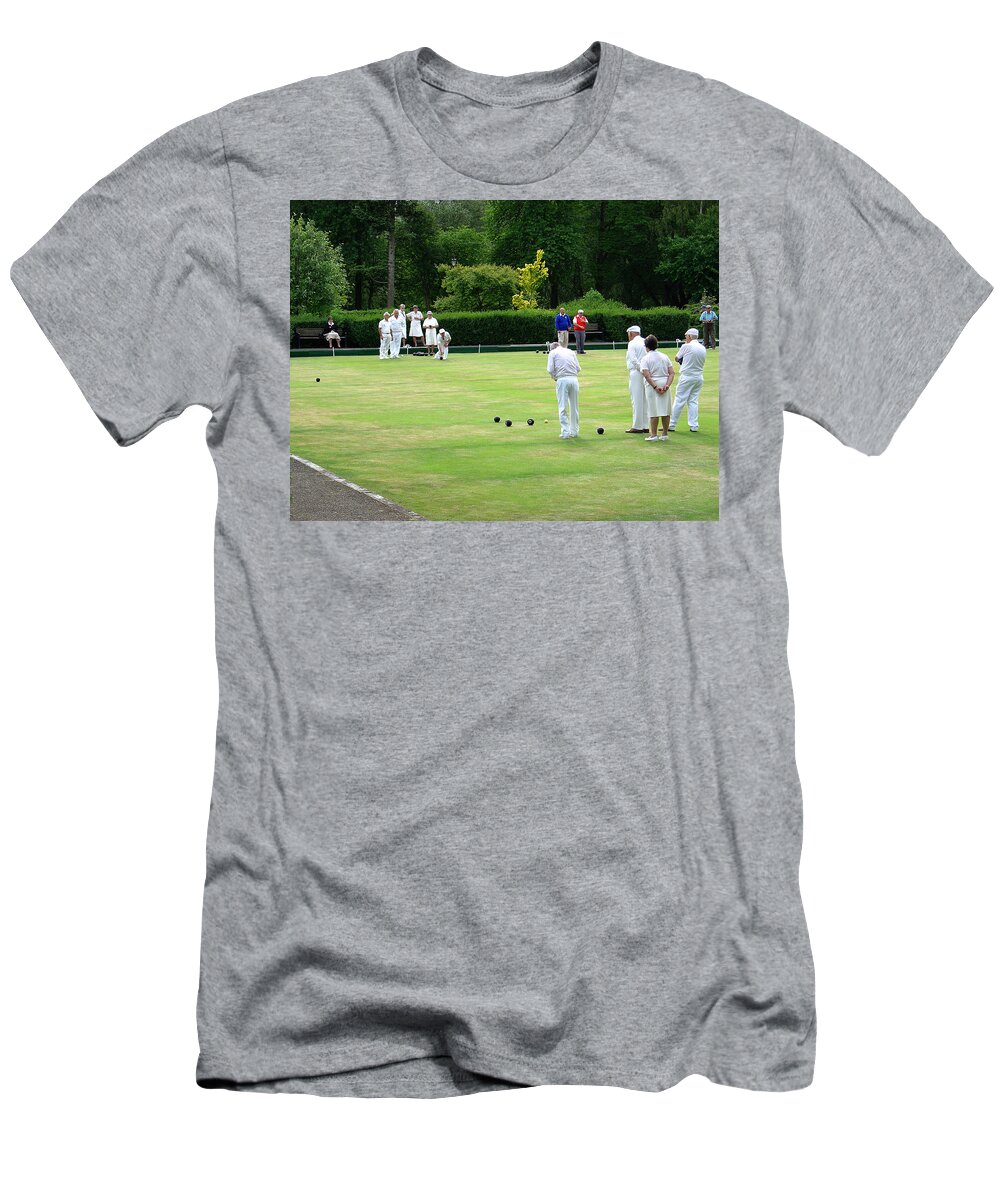 Spring T-Shirt featuring the photograph Flat Green Bowls at Tamworth by Rod Johnson