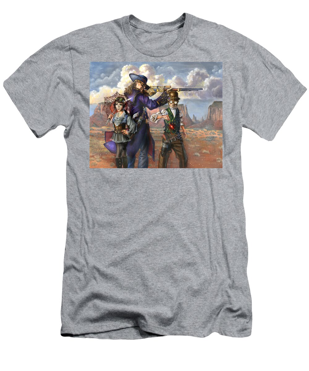 Wild Bill Hickok T-Shirt featuring the painting Flux Engine by Jeff Brimley