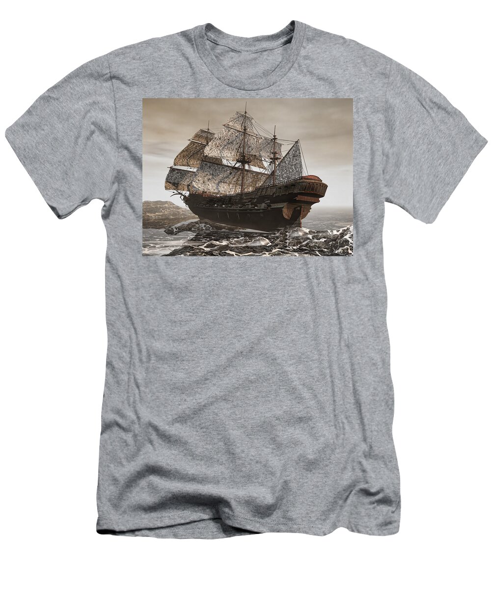 Flying Dutchman T-Shirt featuring the photograph Ghost Ship of the Cape by Lourry Legarde