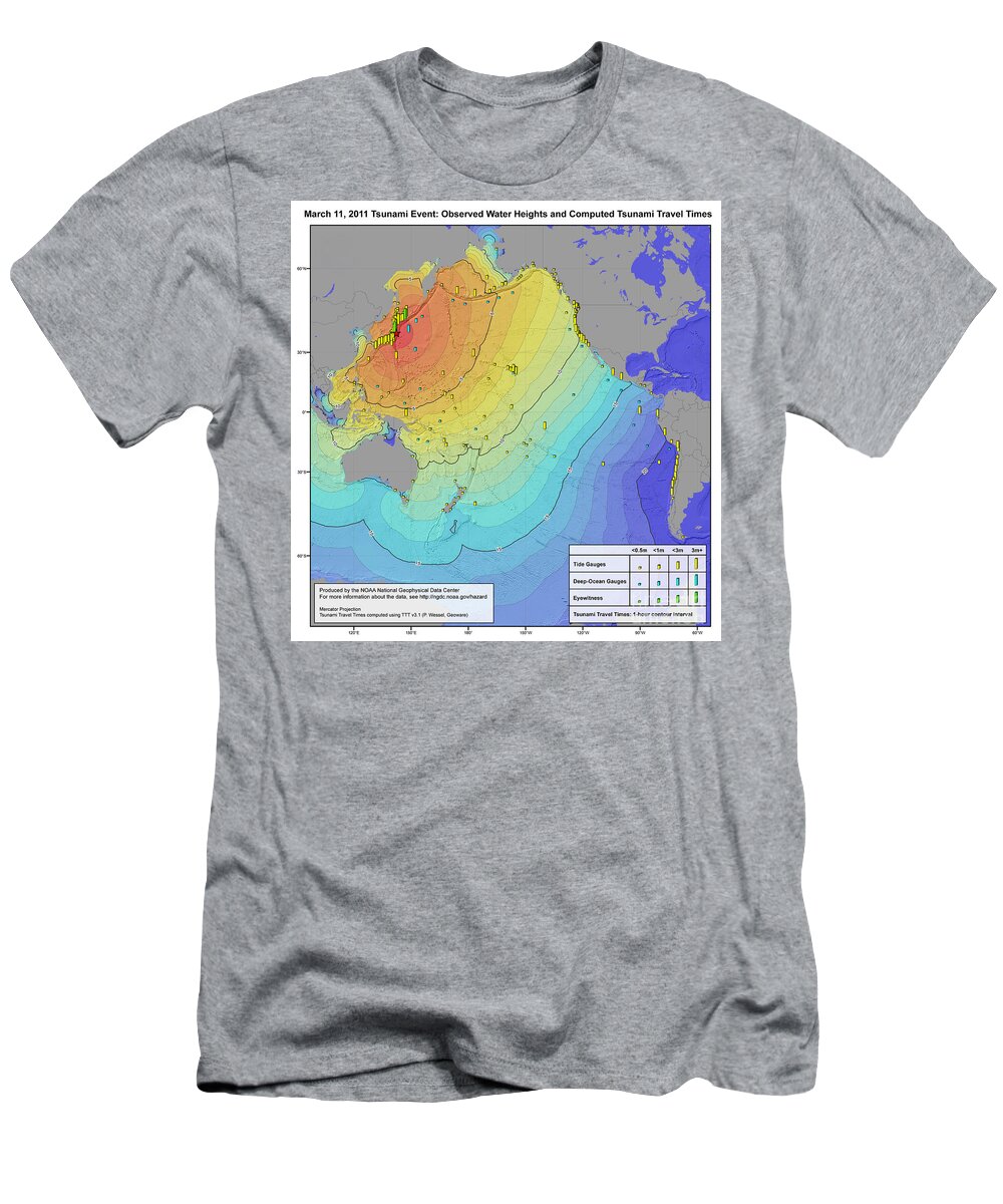 Japan T-Shirt featuring the photograph Japan Earthquake And Tsunami, 2011 by Science Source