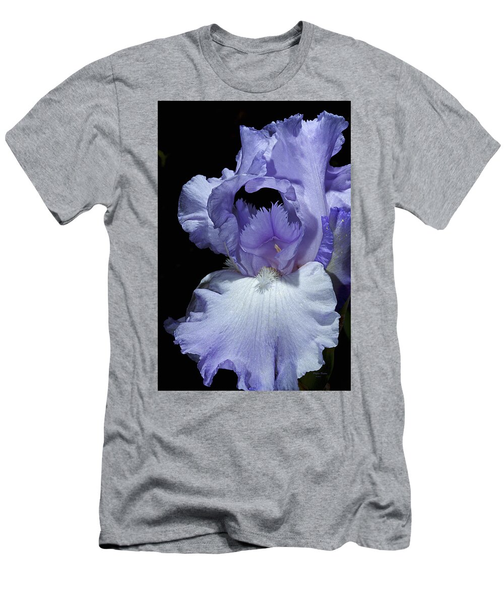 Iris T-Shirt featuring the photograph Lavender Blue Iris by Phyllis Denton