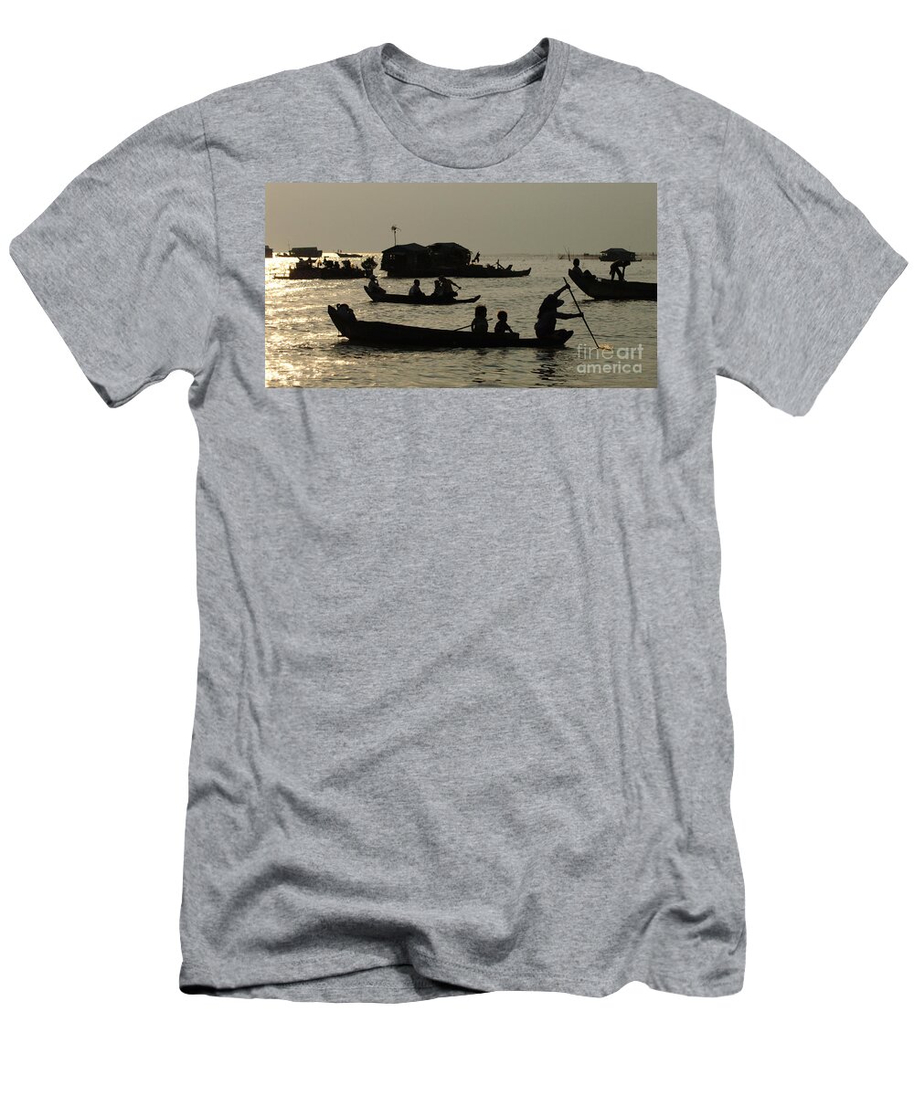 Travel T-Shirt featuring the photograph Life On Lake Tonel Sap by Bob Christopher