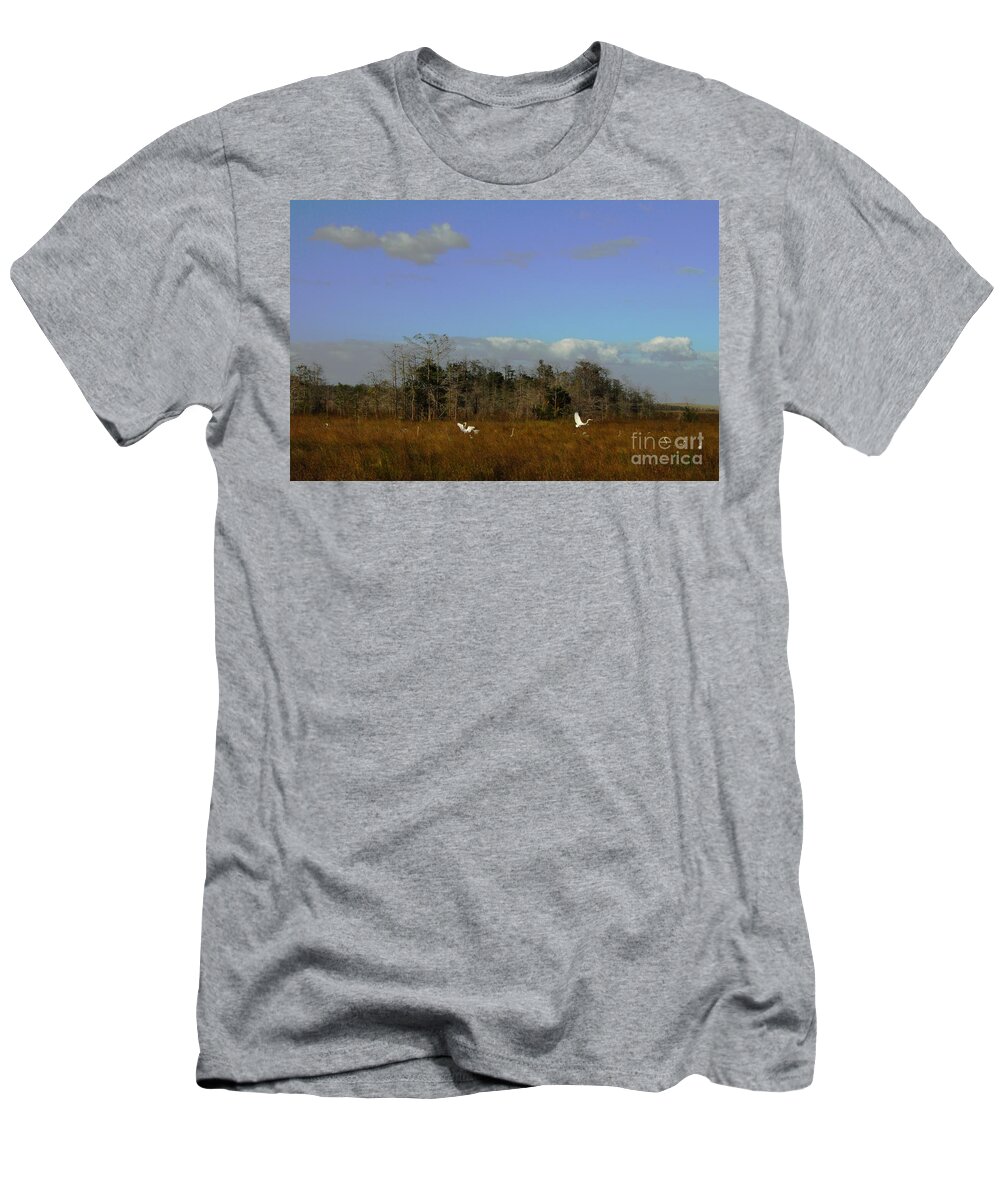 Crane T-Shirt featuring the photograph Lifes Field Of Dreams by Anthony Wilkening