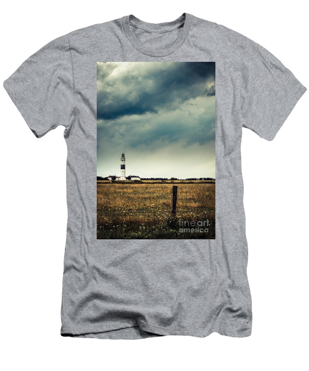 Idyllic T-Shirt featuring the photograph Lighthouse of Kampen -vintage by Hannes Cmarits