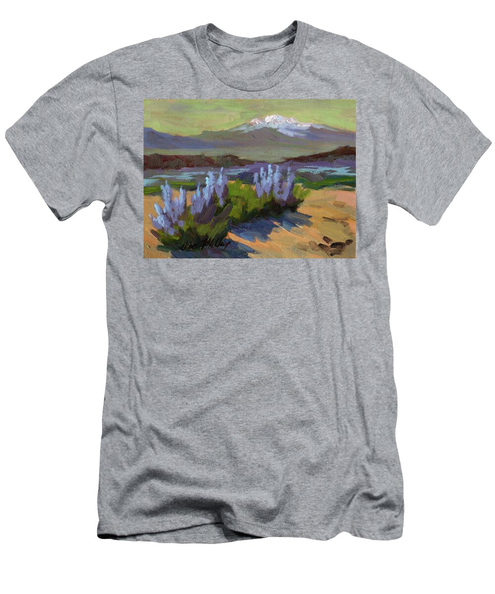 Lupine In Bloom T-Shirt featuring the painting Lupine in Bloom by Diane McClary