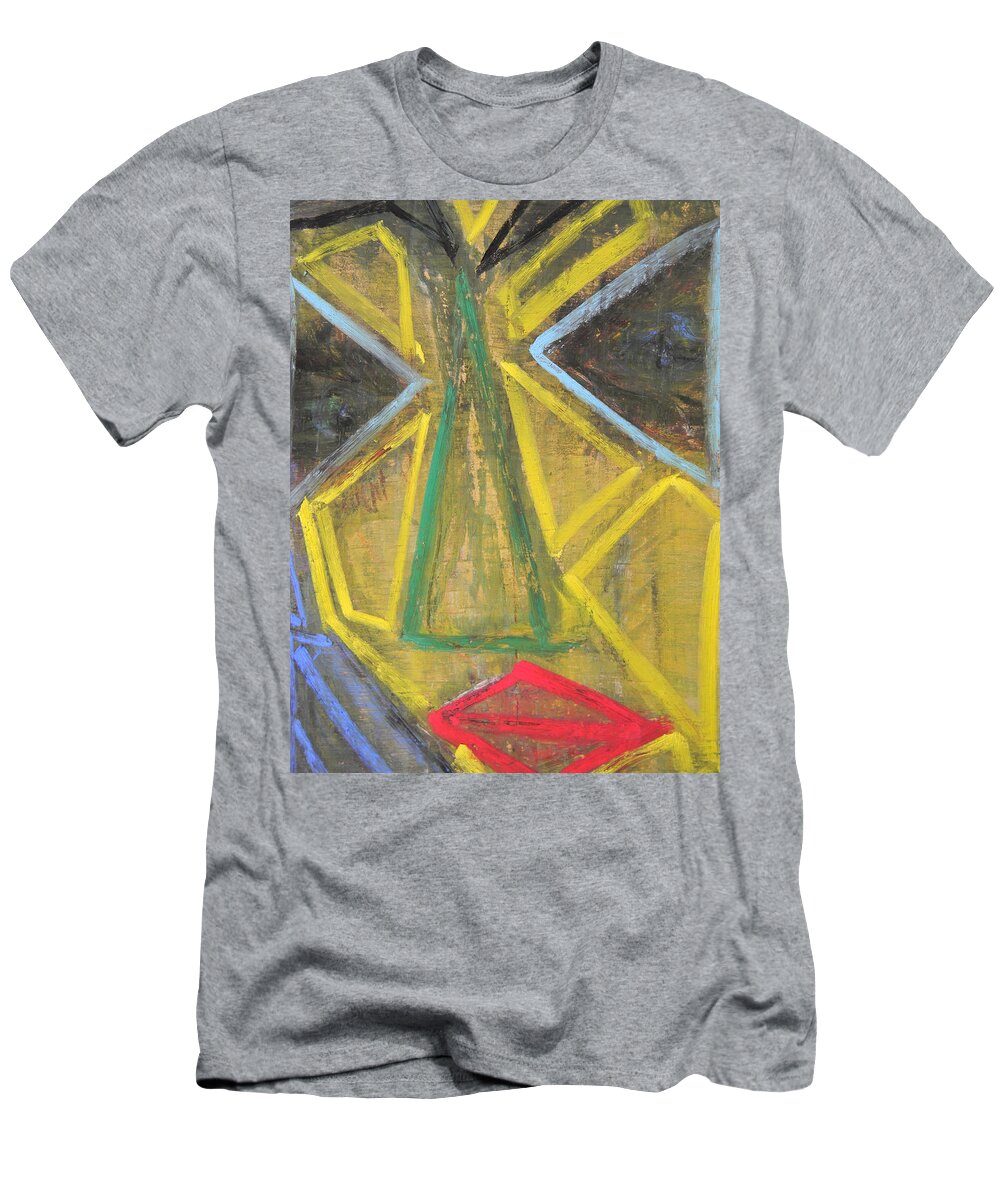 Woman T-Shirt featuring the painting Masked by Marwan George Khoury