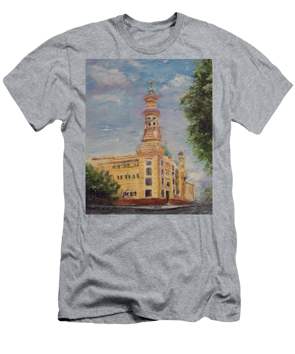 Buildings T-Shirt featuring the painting Murat Shrine Temple by Stephen King