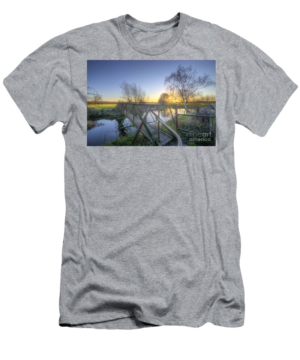 Landscape T-Shirt featuring the photograph Narrow Iron Bridge by Yhun Suarez