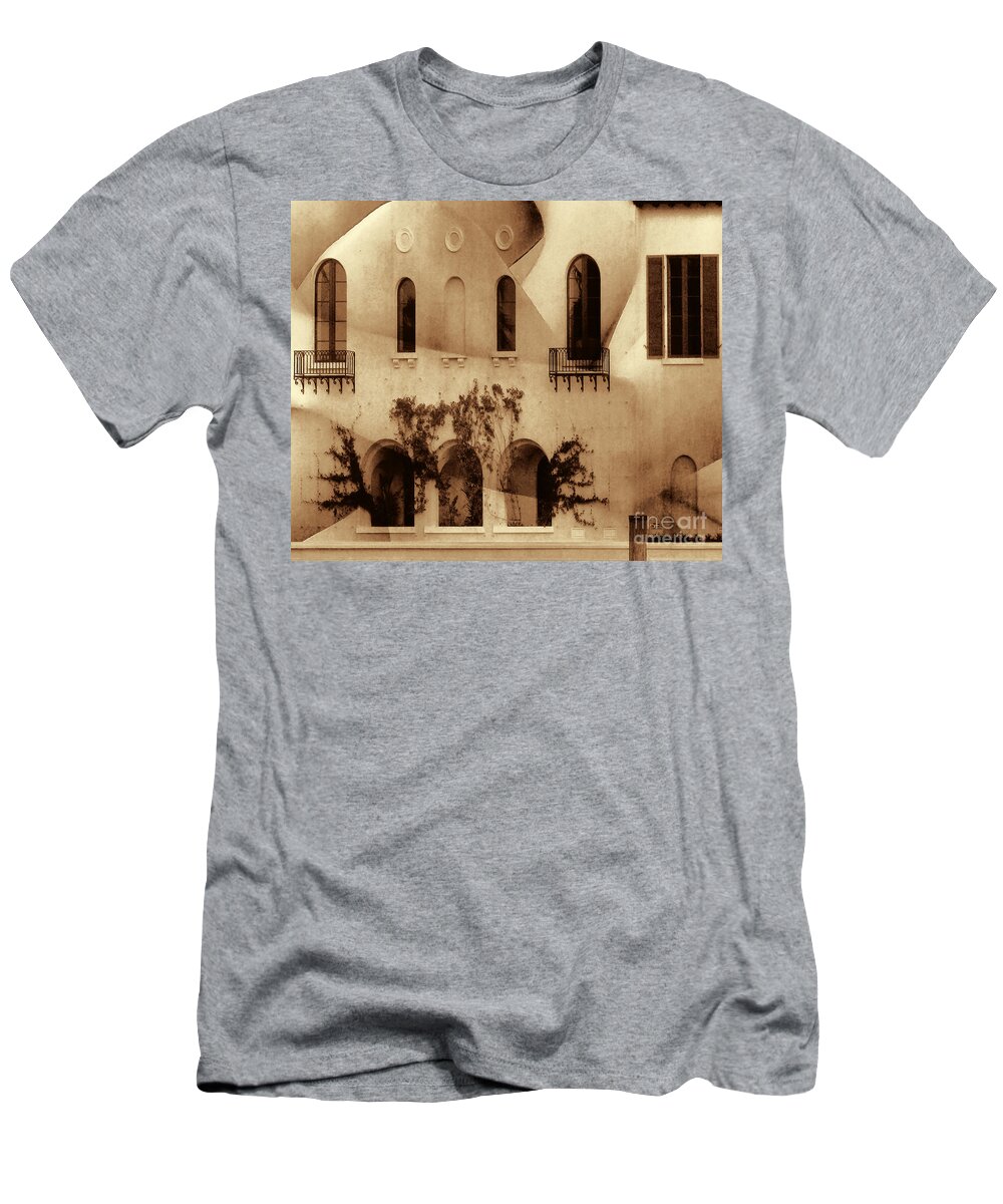 Borwn T-Shirt featuring the digital art Nude House by Peggy Starks