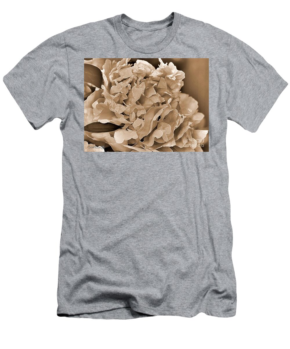 Peony T-Shirt featuring the digital art Peony named Shirley Temple by J McCombie