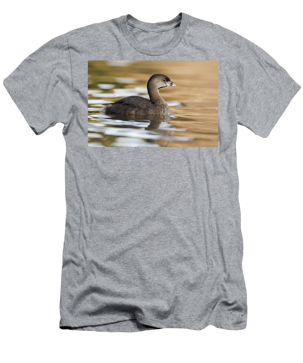 00439361 T-Shirt featuring the photograph Pied Billed Grebe In Breeding Plumage by Sebastian Kennerknecht