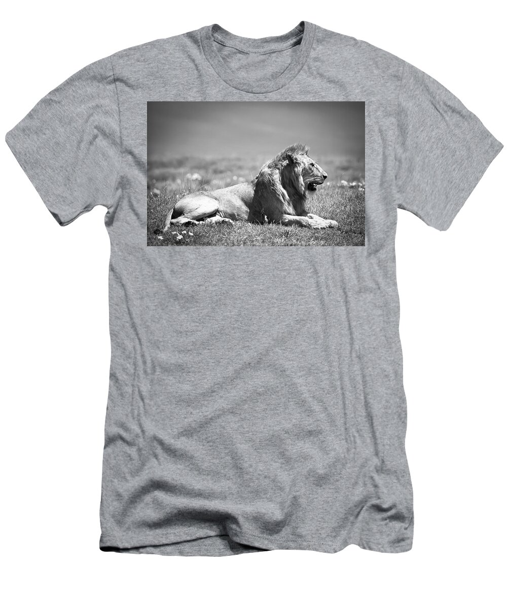 Africa T-Shirt featuring the photograph Pride in Black and White by Sebastian Musial