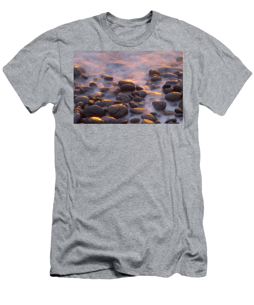00429878 T-Shirt featuring the photograph Rocks And Surf At Sunset Garrapata by Sebastian Kennerknecht