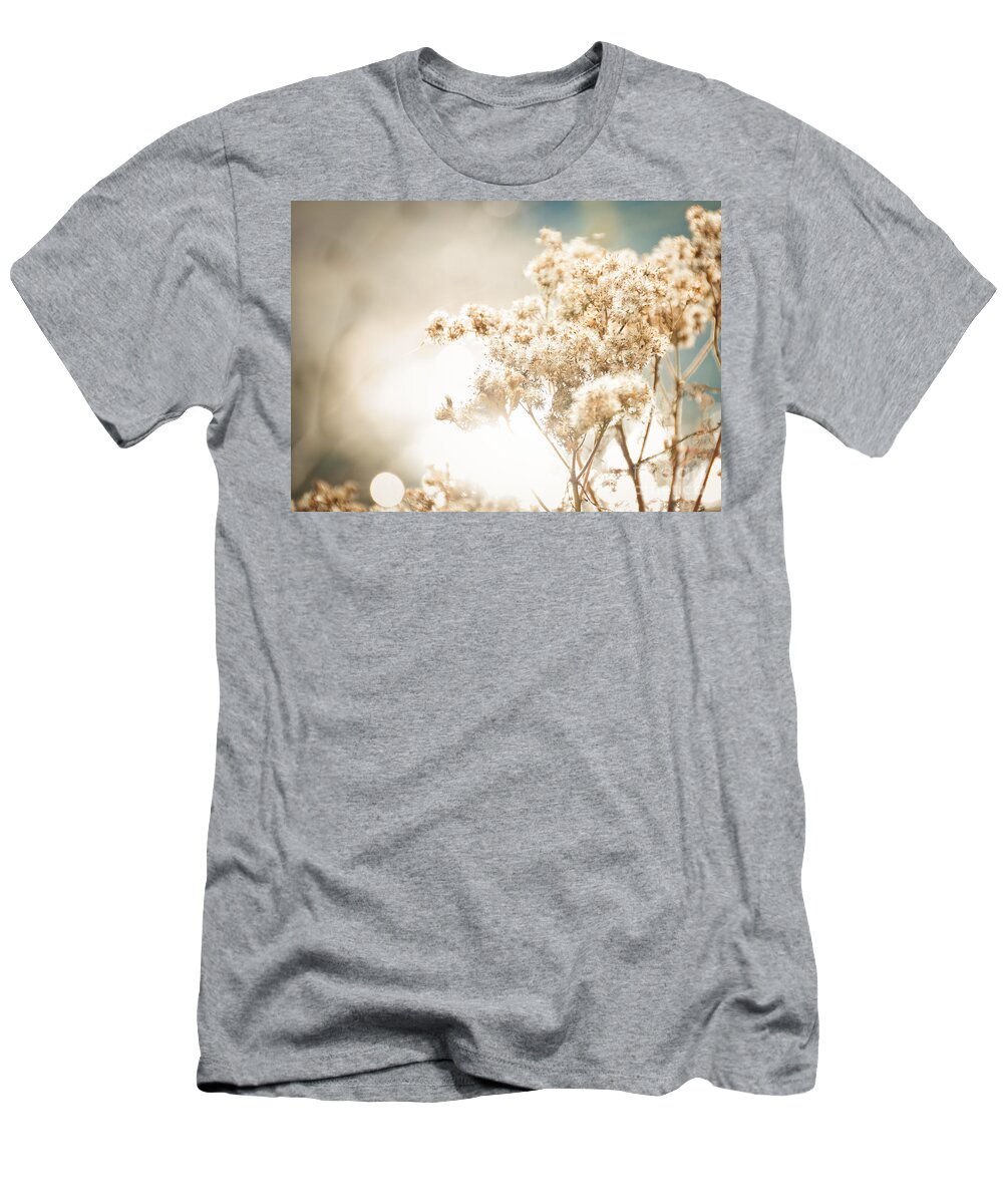 Landscape T-Shirt featuring the photograph Sparkly Weeds by Cheryl Baxter