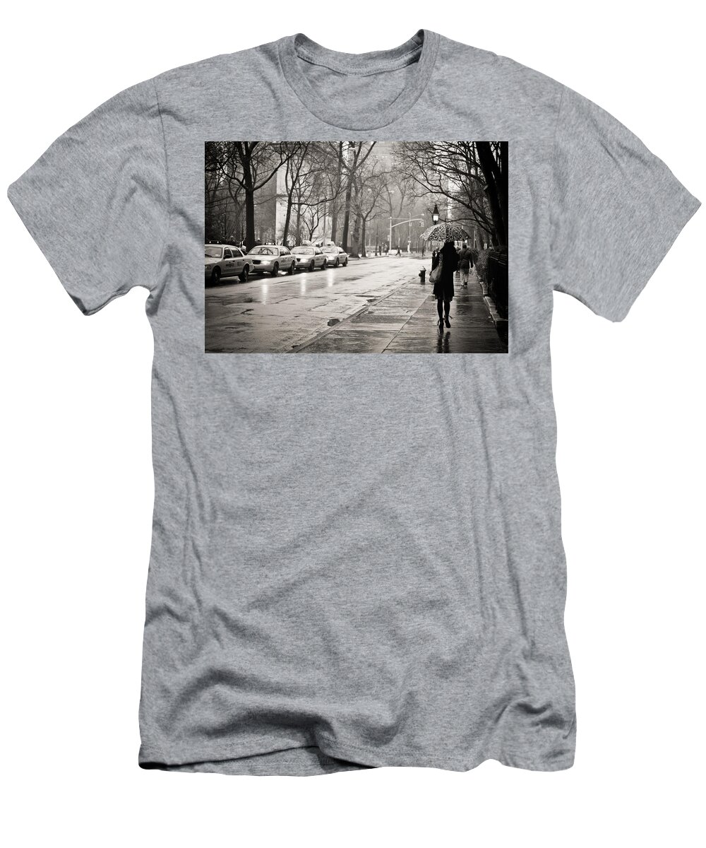 Rain T-Shirt featuring the photograph Streets Slick With Promise - Greenwich Village by Vivienne Gucwa