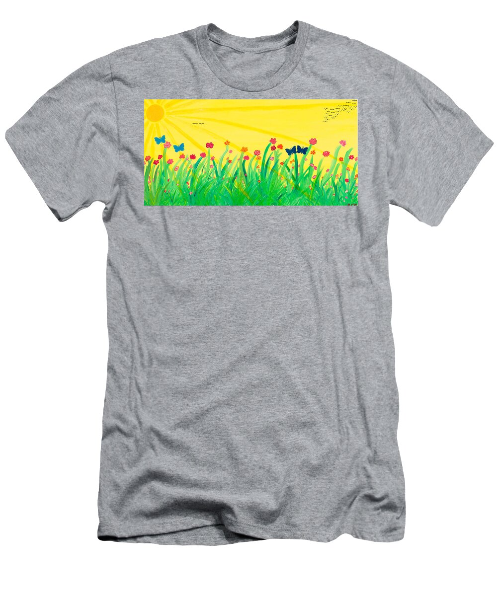 Sun T-Shirt featuring the painting Sunny Day by Hagit Dayan