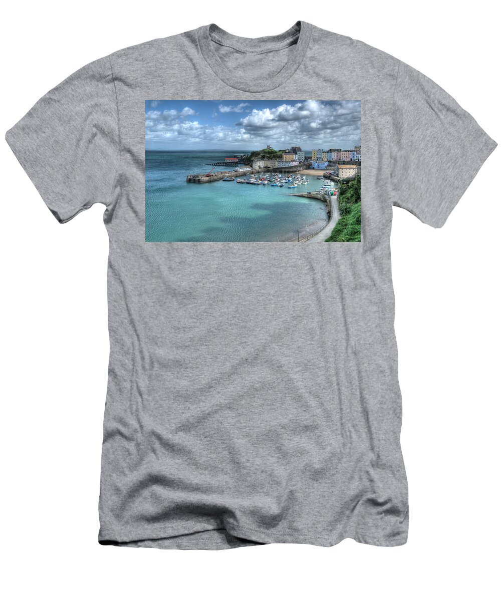 Tenby Harbour T-Shirt featuring the photograph Tenby Harbour Pembrokeshire 4 by Steve Purnell