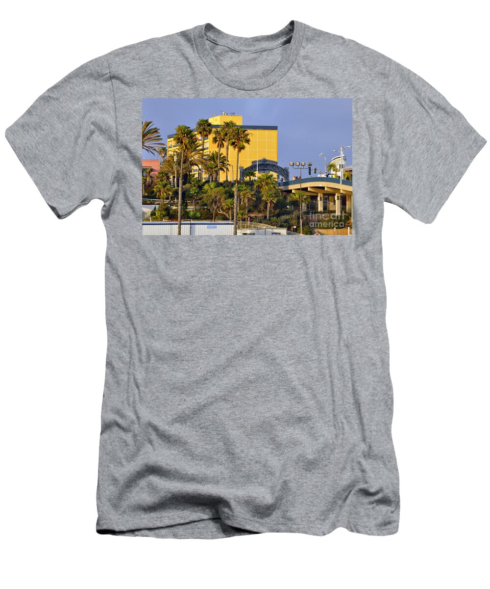 Clay T-Shirt featuring the photograph The Bridge to Santa Monica Pier by Clayton Bruster